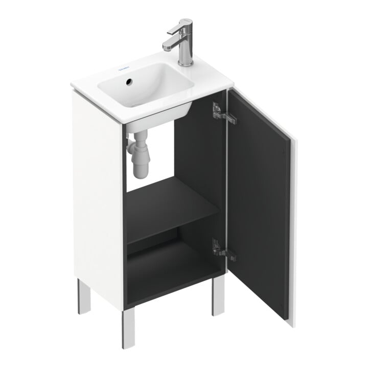 Duravit Waschtischunterschrank L-Cube 42x29,4x70,4cm, steh., Tür re, weiß matt