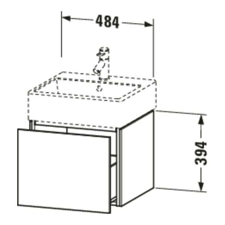 Duravit Waschtischunterschrank L-Cube 48,4x45,9cm, bas. ma, 1 Ausz., wandhängend