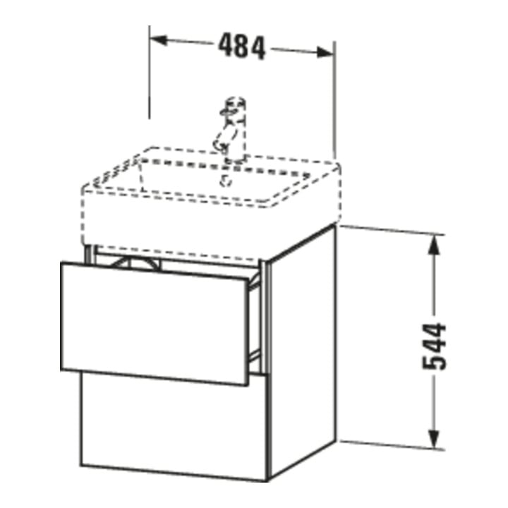 Duravit Waschtischunterschrank L-Cube 48,4x45,9cm, graph ma, 2 Schub., wandhängend
