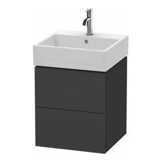 Duravit Waschtischunterschrank L-Cube 48,4x45,9cm, graph matt, 2 Schub., wandhängend