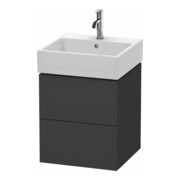 Duravit Waschtischunterschrank L-Cube 48,4x45,9cm, graph matt, 2 Schub., wandhängend