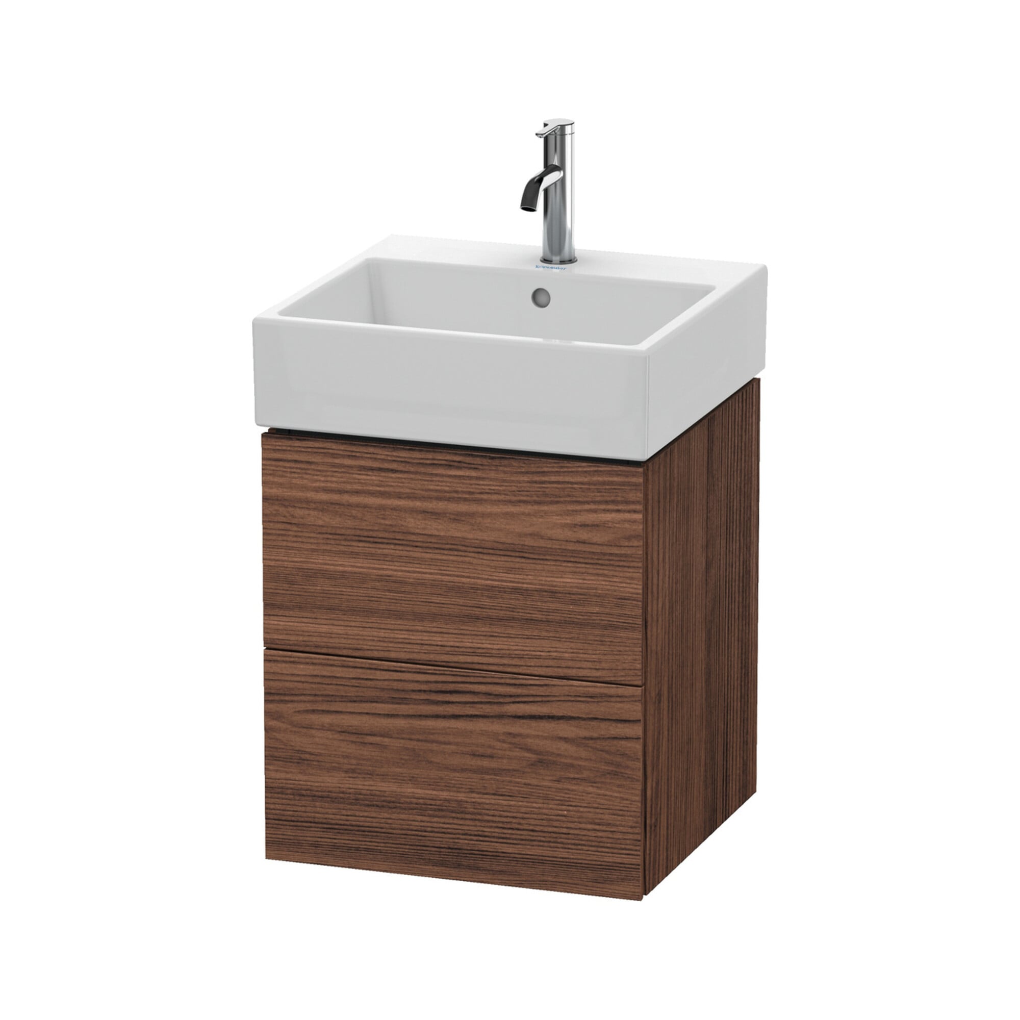 Duravit Waschtischunterschrank L-Cube 48,4x45,9cm, Nussb dkl., 2 Schub., wandhängend