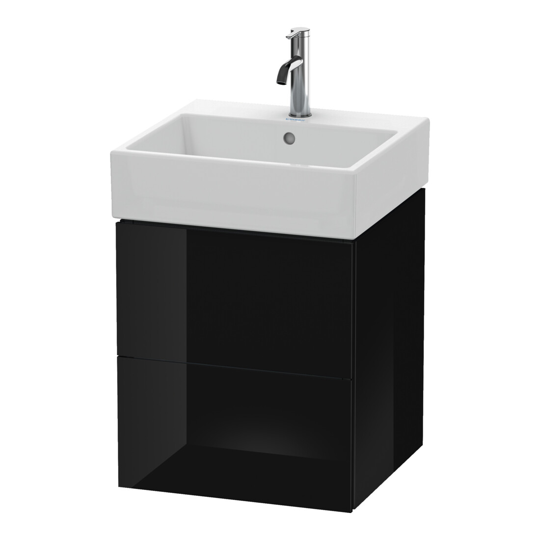 Duravit Waschtischunterschrank L-Cube 48,4x45,9cm, sw hgl, 2 Schub., wandhängend