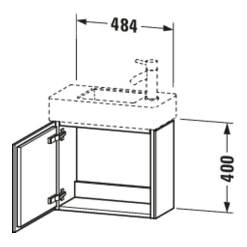 Duravit Waschtischunterschrank L-Cube 48x24x40cm, wandhängend, T rechts, Eiche natur