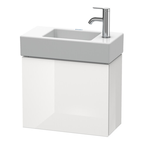 Duravit Waschtischunterschrank L-Cube 48x24x40cm, wandhängend, Tür li, we. Hochglanz
