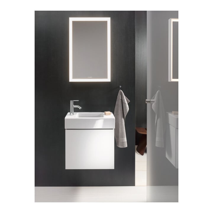 Duravit Waschtischunterschrank L-Cube 48x24x40cm, wandhängend, Tür li, we. Hochglanz