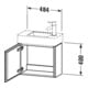 Duravit Waschtischunterschrank L-Cube 48x24x40cm, wandhängend, Tür re, med. eiche