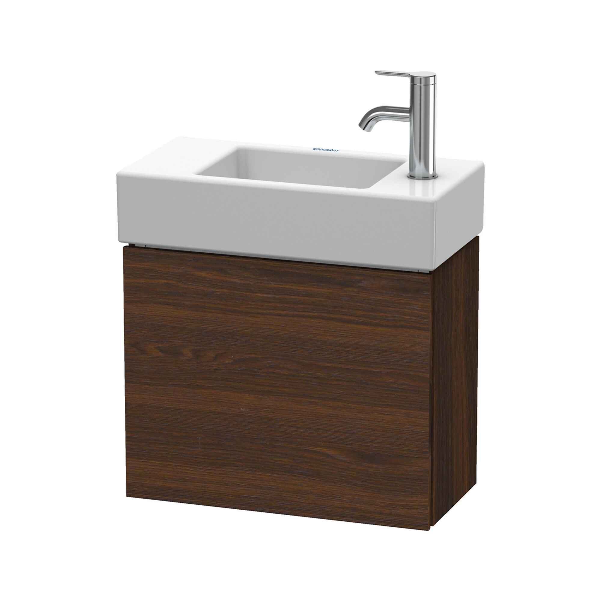 Duravit Waschtischunterschrank L-Cube 48x24x40cm, wandhängend, Tür re, Nussb geb.