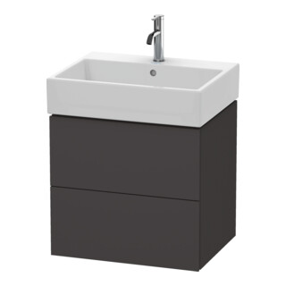 Duravit Waschtischunterschrank L-Cube 58,4x 45,9cm, gra matt, 2 Schub., wandhängend