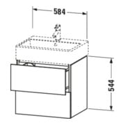 Duravit Waschtischunterschrank L-Cube 58,4x 45,9cm, gra matt, 2 Schub., wandhängend-3