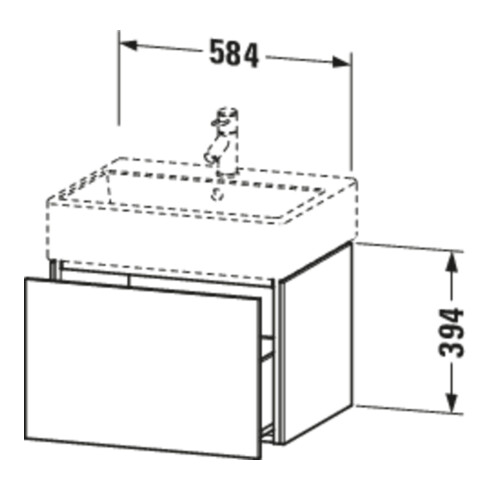 Duravit Waschtischunterschrank L-Cube 58,4x 45,9cm, graph matt, 1 Ausz., wandhängend
