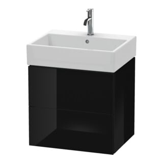 Duravit Waschtischunterschrank L-Cube 58,4x 45,9cm, sw hgl, 2 Schub., wandhängend