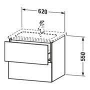 Duravit Waschtischunterschrank L-Cube 62x48,1cm, bas. ma, 2 Schub., wandhängend-5