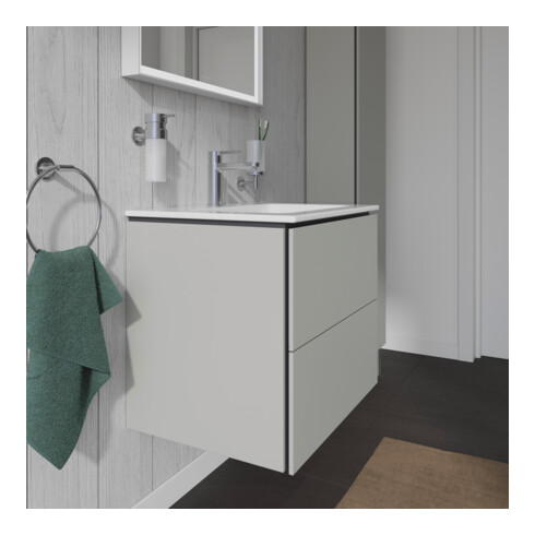Duravit Waschtischunterschrank L-Cube 62x48,1cm, betongr ma, 2 Schub., wandhängend