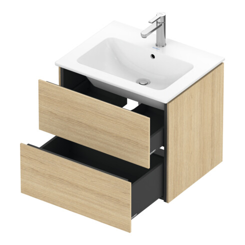 Duravit Waschtischunterschrank L-Cube 62x48,1cm, Ei Nat, 2 Schubk., wandhängend