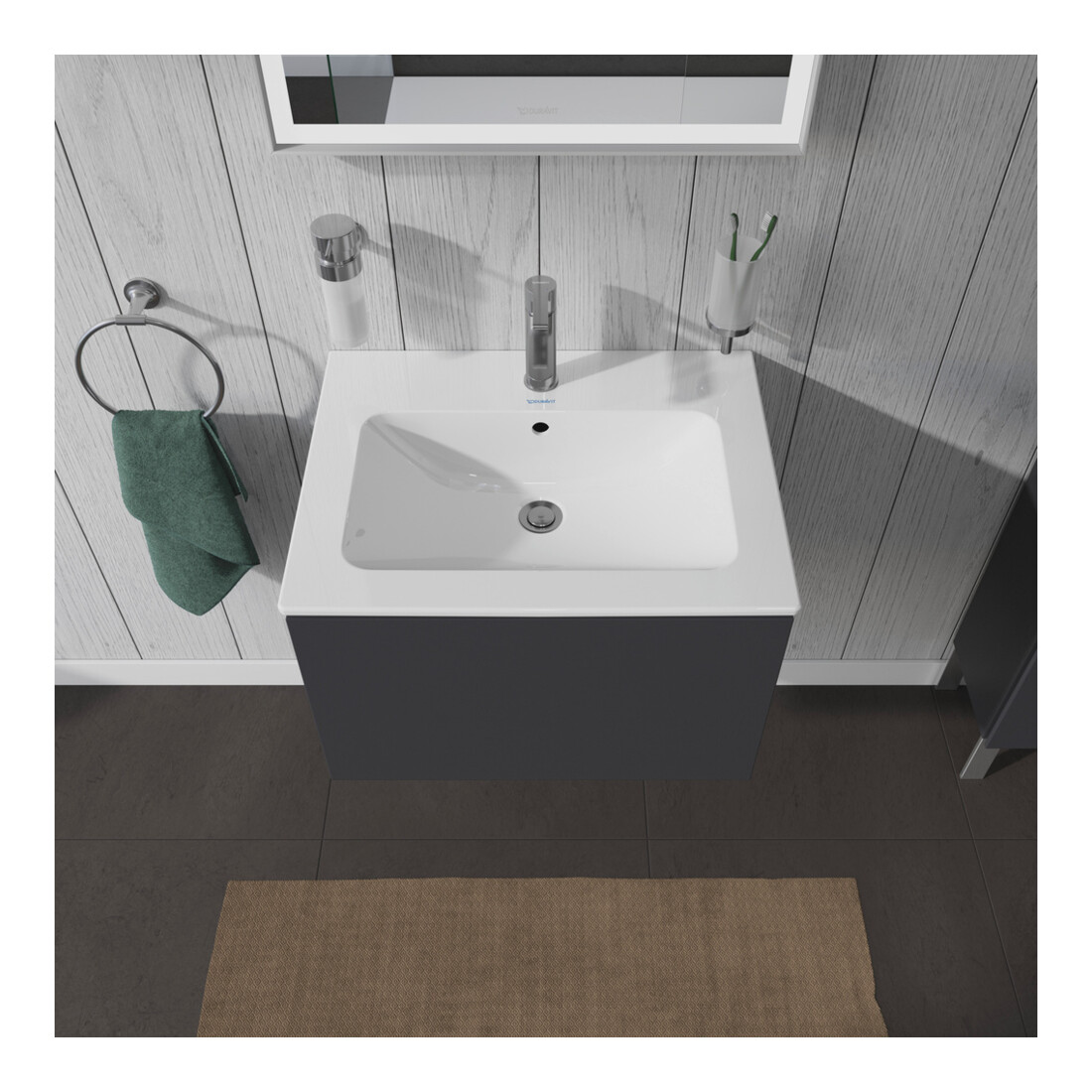 Duravit Waschtischunterschrank L-Cube 62x48,1cm, graph ma, 1 Ausz., wandhängend