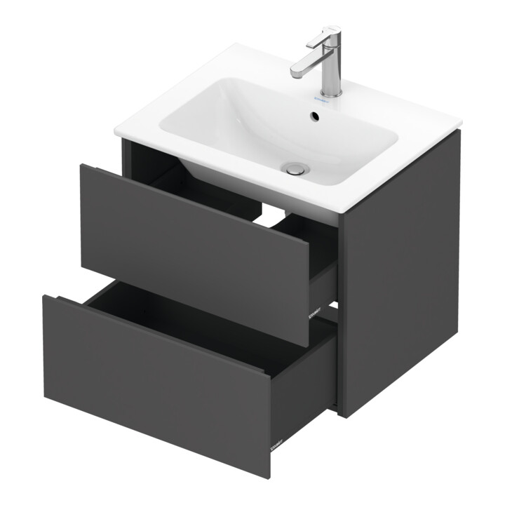 Duravit Waschtischunterschrank L-Cube 62x48,1cm, graph ma, 2 Schub., wandhängend