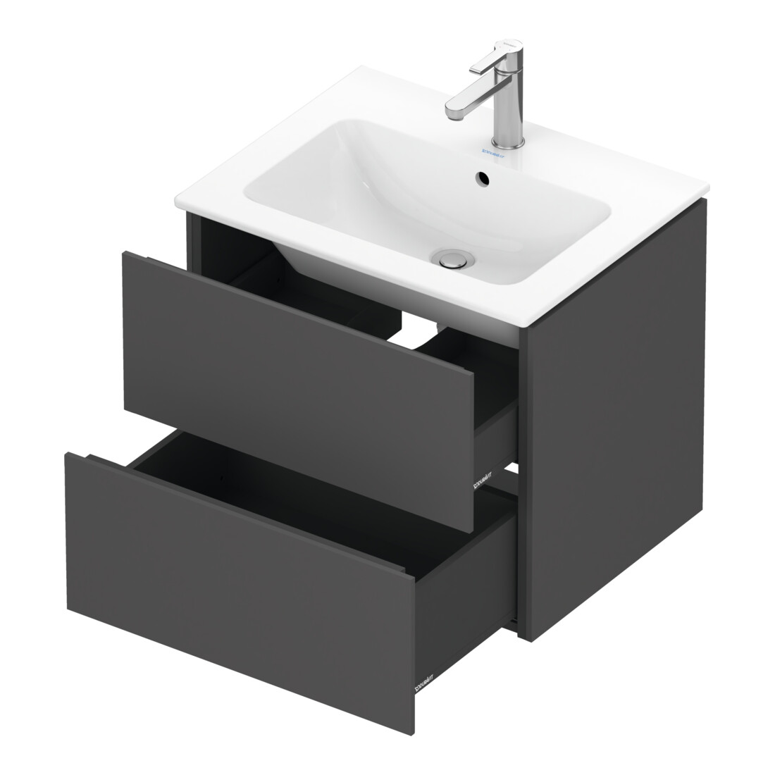 Duravit Waschtischunterschrank L-Cube 62x48,1cm, graph ma, 2 Schub., wandhängend