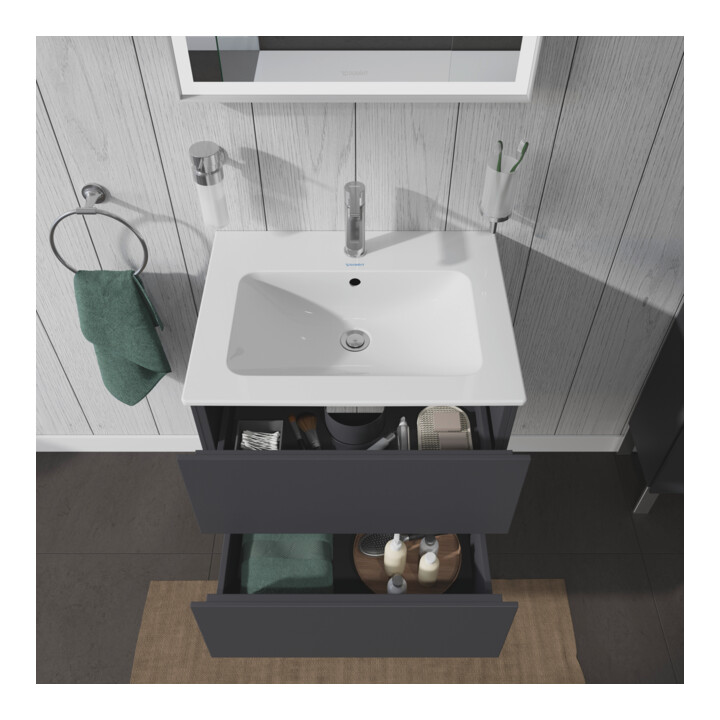 Duravit Waschtischunterschrank L-Cube 62x48,1cm, graph ma, 2 Schub., wandhängend