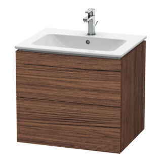 Duravit Waschtischunterschrank L-Cube 62x48,1cm, Nussb dkl., 2 Schub., wandhängend