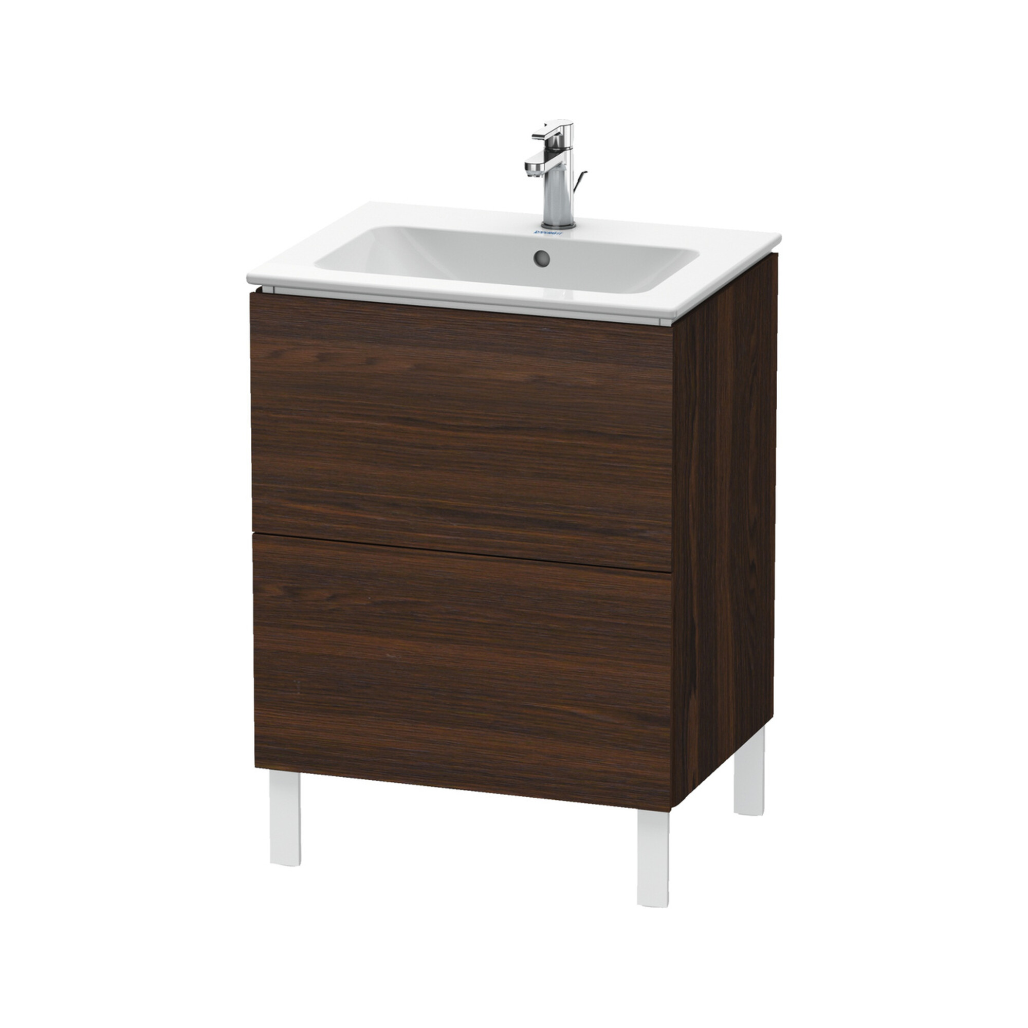 Duravit Waschtischunterschrank L-Cube 62x48,1cm, Nussb geb., 2 Ausz., stehend