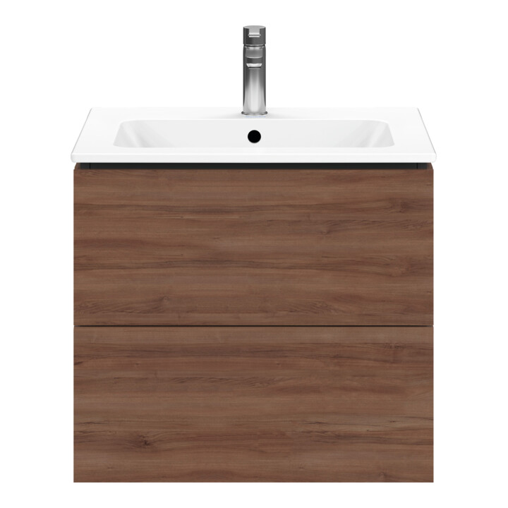 Duravit Waschtischunterschrank L-Cube 62x48,1cm, Nussb Nat, 2 Schub., wandhängend