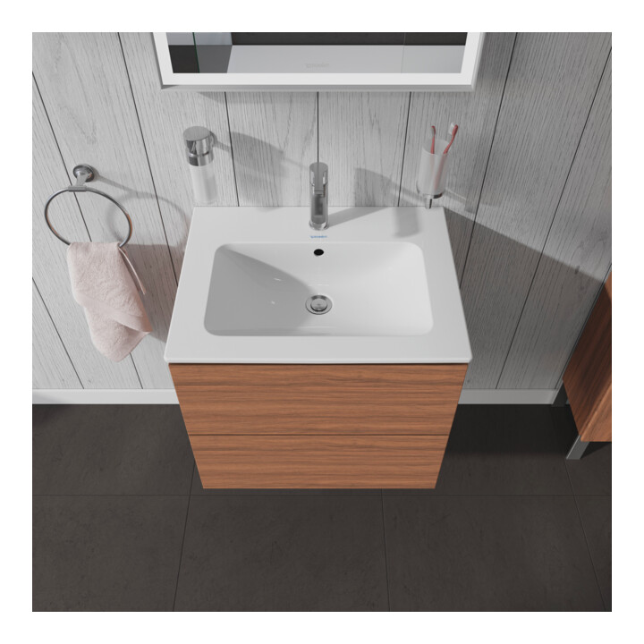 Duravit Waschtischunterschrank L-Cube 62x48,1cm, Nussb Nat, 2 Schub., wandhängend
