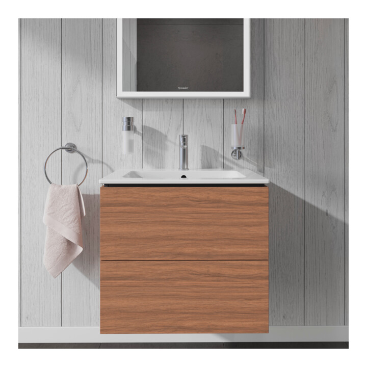 Duravit Waschtischunterschrank L-Cube 62x48,1cm, Nussb Nat, 2 Schub., wandhängend