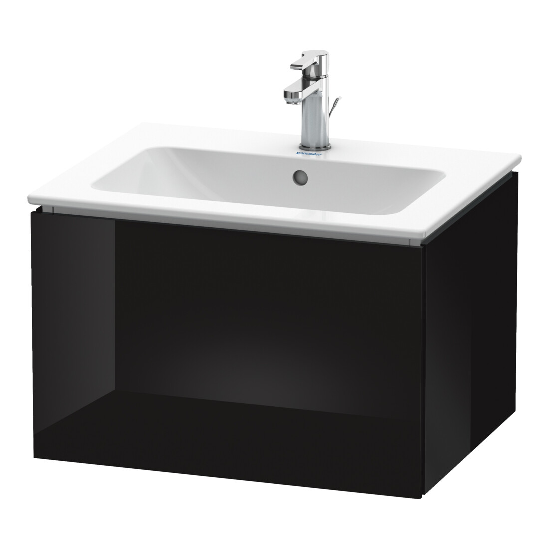 Duravit Waschtischunterschrank L-Cube 62x48,1cm, sw hgl, 1 Auszug, wandhängend