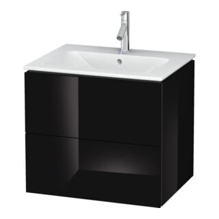 Duravit Waschtischunterschrank L-Cube 62x48,1cm, sw hgl, 2 Schub., wandhängend