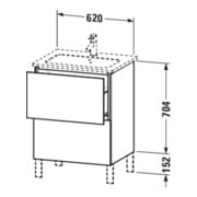 Duravit Waschtischunterschrank L-Cube 62x48,1cm, Tau matt, 2 Auszüge, stehend-4