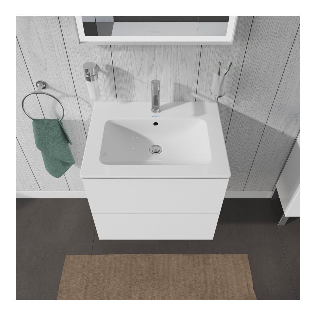Duravit Waschtischunterschrank L-Cube 62x48,1cm, we. hgl, 2 Schub., wandhängend