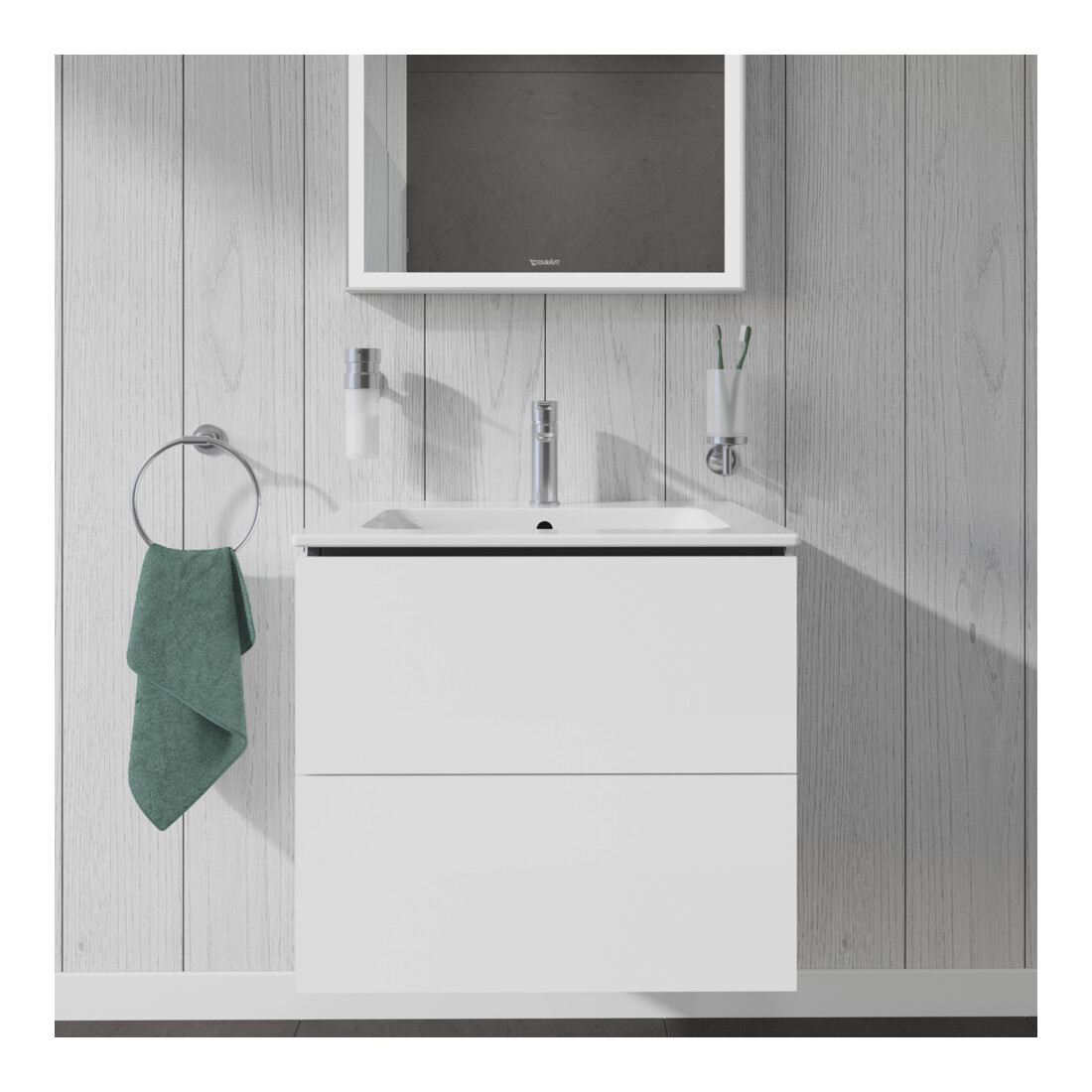 Duravit Waschtischunterschrank L-Cube 62x48,1cm, we. hgl, 2 Schub., wandhängend