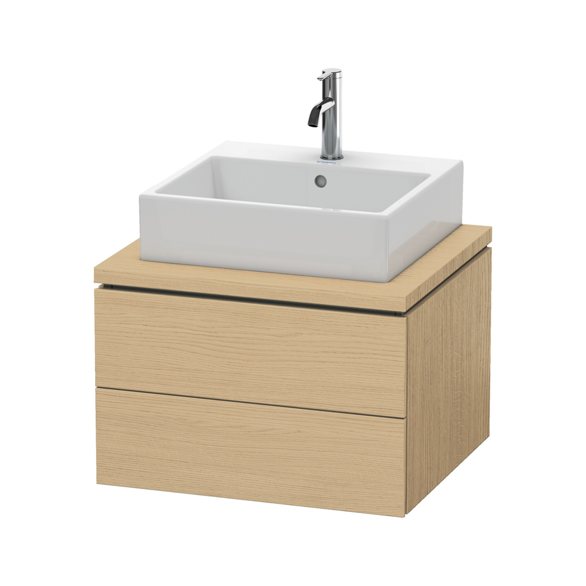Duravit Waschtischunterschrank L-Cube 62x54,7cm, Ei Nat, f Kons, 2 Schubkästen