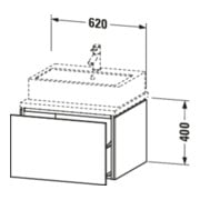 Duravit Waschtischunterschrank L-Cube 62x54,7cm, Nussb geb., f Kons, 1 Auszug-4