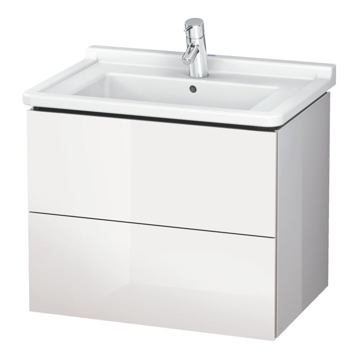 Duravit Waschtischunterschrank L-Cube 67x46,9cm, Ei sw, 2 Schubk., wandhängend