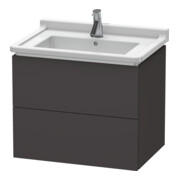 Duravit Waschtischunterschrank L-Cube 67x46,9cm, graph matt, 2 Schub., wandhängend
