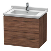 Duravit Waschtischunterschrank L-Cube 67x46,9cm, Nussb dkl., 2 Schub., wandhängend