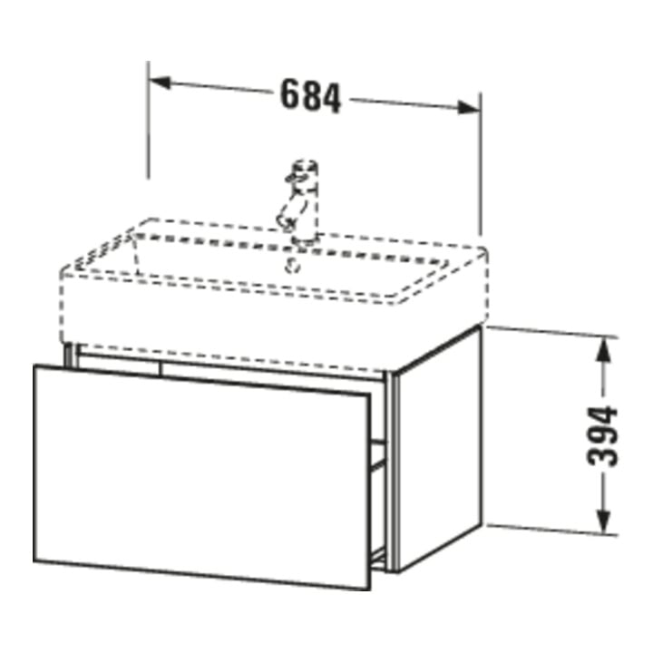 Duravit Waschtischunterschrank L-Cube 68,4x45,9cm, bas. ma, 1 Ausz., wandhängend