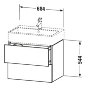 Duravit Waschtischunterschrank L-Cube 68,4x45,9cm, E d geb., 2 Schub., wandhängend-4