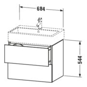Duravit Waschtischunterschrank L-Cube 68,4x45,9cm, lei, 2 Schub., wandhängend-3