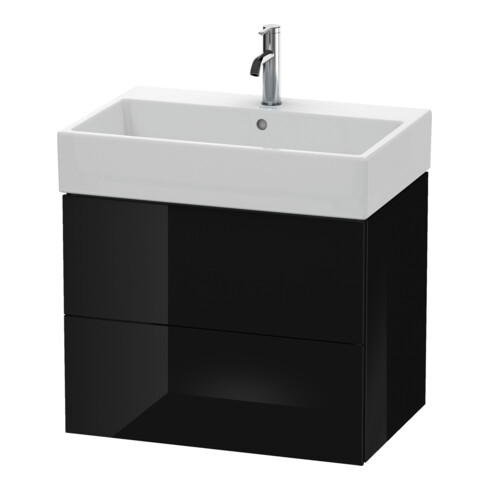 Duravit Waschtischunterschrank L-Cube 68,4x45,9cm, sw hgl, 2 Schub., wandhängend