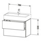 Duravit Waschtischunterschrank L-Cube 78,4x 45,9cm, E d geb., 2 Schub., wandhängend