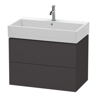 Duravit Waschtischunterschrank L-Cube 78,4x 45,9cm, gra matt, 2 Schub., wandhängend