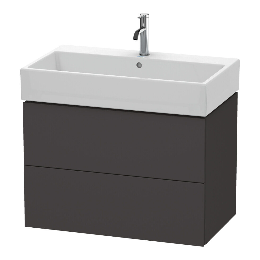 Duravit Waschtischunterschrank L-Cube 78,4x 45,9cm, gra matt, 2 Schub., wandhängend