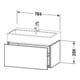 Duravit Waschtischunterschrank L-Cube 78,4x 45,9cm, graph matt, 1 Ausz., wandhängend