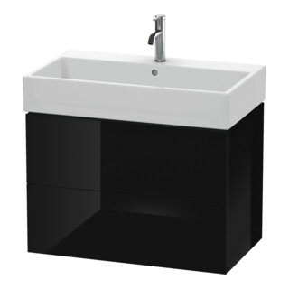 Duravit Waschtischunterschrank L-Cube 78,4x 45,9cm, sw hgl, 2 Schub., wandhängend