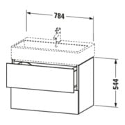 Duravit Waschtischunterschrank L-Cube 78,4x 45,9cm, sw hgl, 2 Schub., wandhängend-3