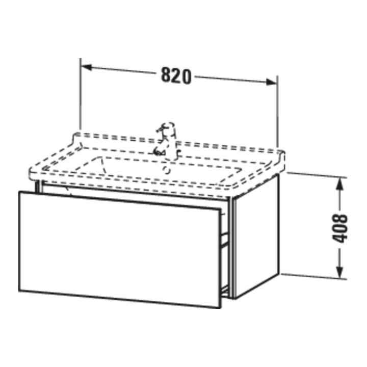 Duravit Waschtischunterschrank L-Cube 82x46,9cm, Ei sw, 1 Auszug, wandhängend