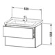 Duravit Waschtischunterschrank L-Cube 82x46,9cm, flan. Gr hgl, 2 Schub., wandhängend